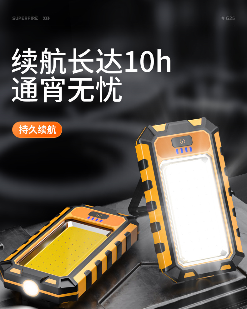 Shenhuo G25 Magnetic Work Light Ultra-Bright Led Rechargeable Car Repair Portable Small Strong Light Flashlight Auto Repair Light