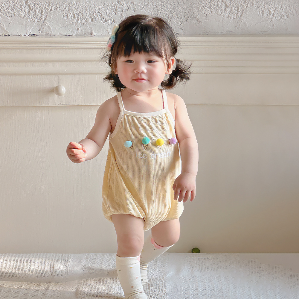 Ropa de pedo con tirantes para bebé, verano ins, ropa fina de dopamina, bebé de 0-2 años, chaleco dulce, mamelito