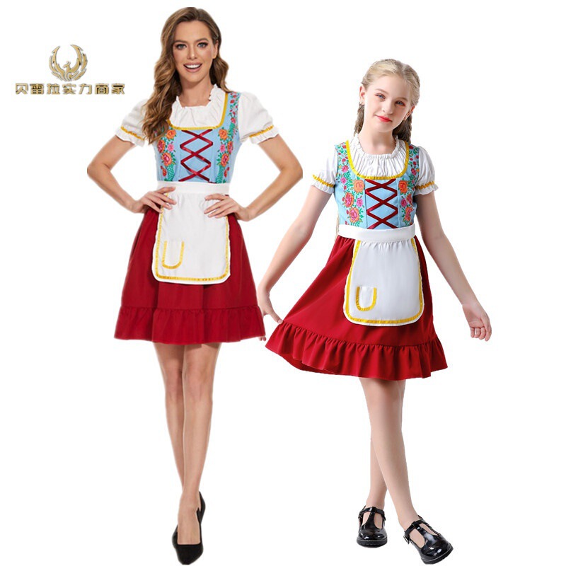 European and American Oktoberfest Costume Parent-Child German Beer Costume Ethnic Style dress Maid Costume dirndl Costume European and American Oktoberfest Costume Parent-Child German Beer Costume Ethnic Style dress Maid Costume dirndl Costume