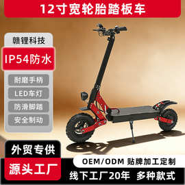 定制12寸宽轮胎踏板车 锂电池代步高功率折叠电瓶车48V折叠滑板车