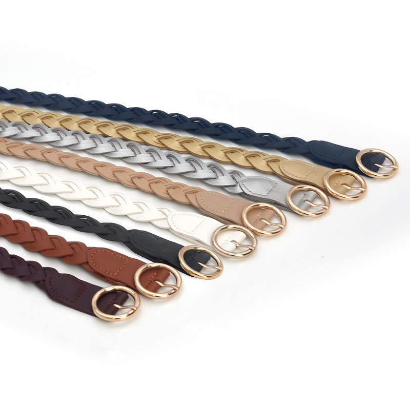 El nuevo cinturón tejido mujeres aguja hebilla Joker cintura cinturón señoras cuerda decorativa ropa fábrica directa al por mayor