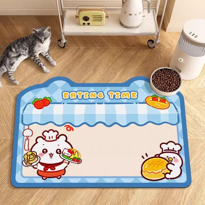 卡通可爱HelloKitty宠物猫狗喂食硅藻泥餐垫耐脏耐磨防尘地垫代发|undefined