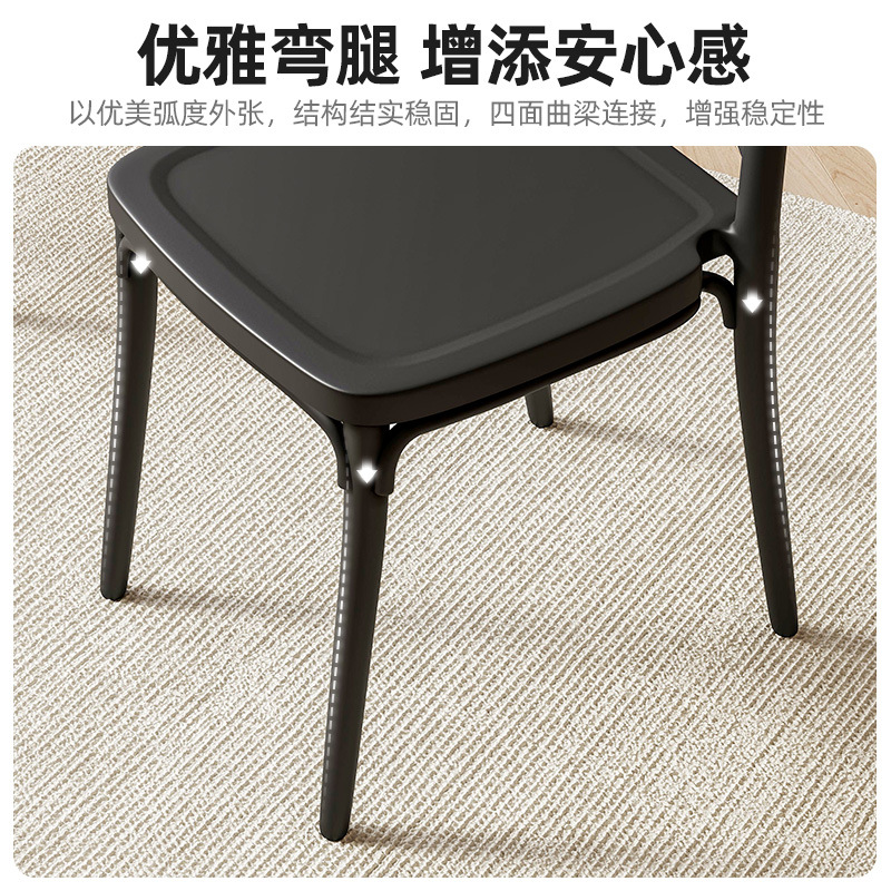 Silla de plástico taburete del hogar apartamento pequeño Silla de comedor silla trasera simple ocio gran puesto silla restaurante comercial mesa y silla