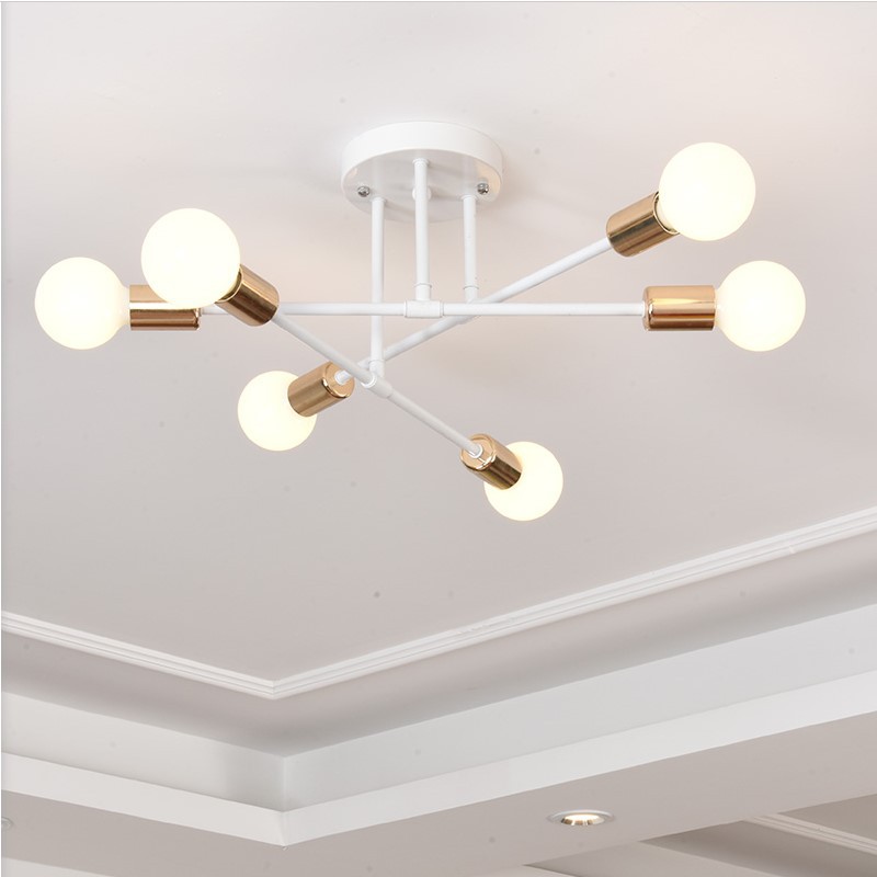 Retro simple de seis cabezas comedor lámparas Nordic atmósfera sala de estar dormitorio lámpara habitación lámpara de techo transfronteriza exclusiva