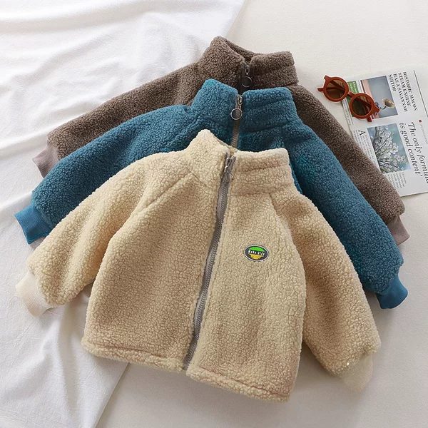 Children's Lambswool Coat Plus Velvet Coat for Men and Women, the Same Style for Autumn and Winter New Baby