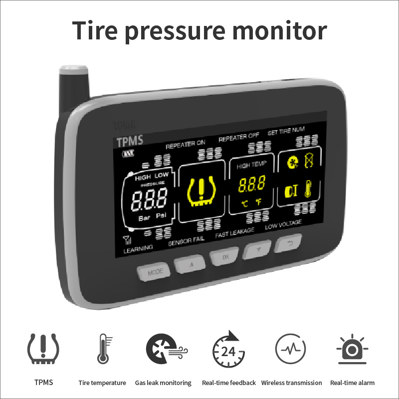 Truck and Mining Vehicle Tire Pressure Monitoring Instrument Tpms Universal Built-In and External Pressure Sensor Tire Pressure Detection System