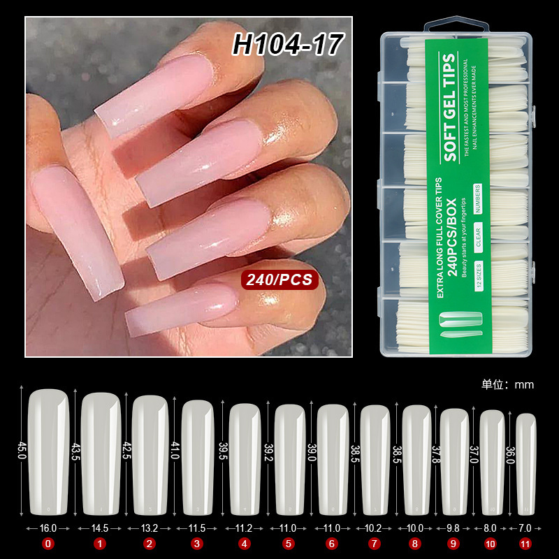 240pcs full-stick nail color natural
