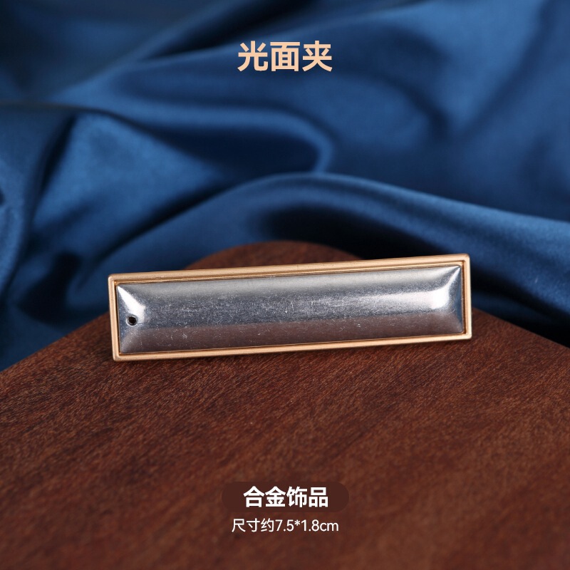 宋锦发夹底托手工diy配件边夹发饰品非遗创意制作刺绣蓝染包贴布|undefined