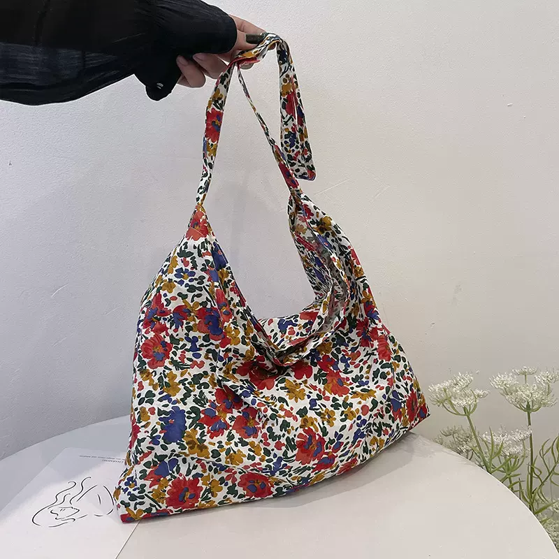 碎花洋气夏季新款潮流唯美简约大容量购物袋时尚单肩托特斜跨包女