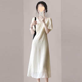 1077人收藏法式温柔风气质洋气高级感长裙2025夏季新款女收腰