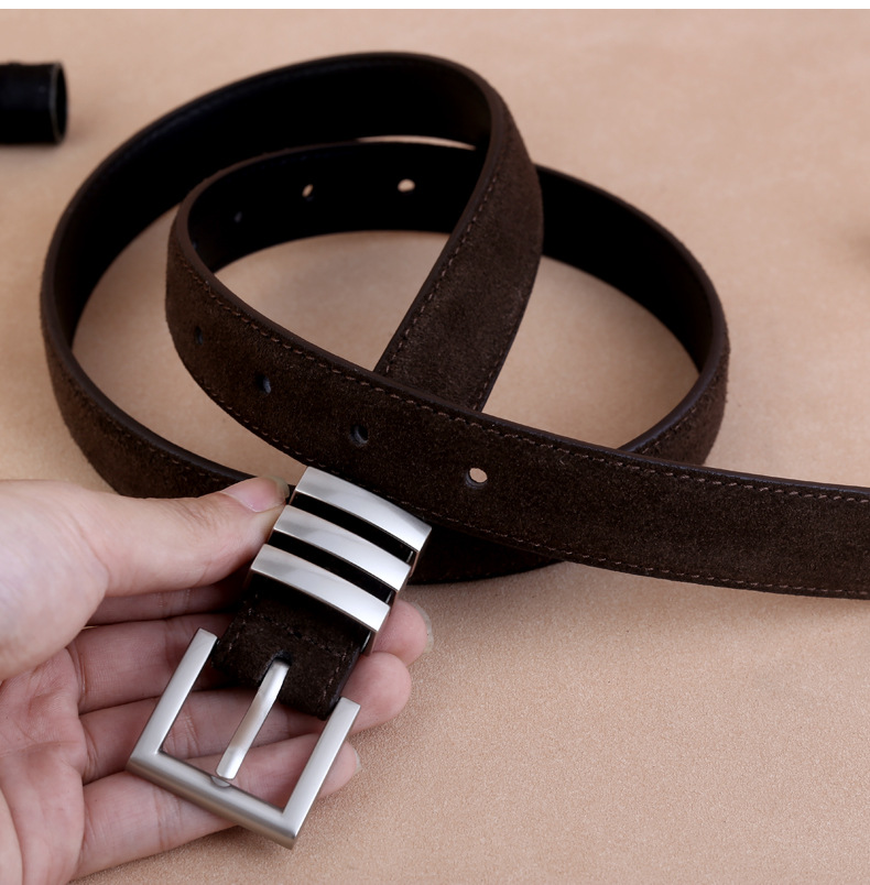 Simple Style Style Simple Style Solid Color Alloy Cow Suede Leather Plating Women's Leather Belts