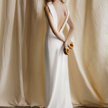 Cross-Border French-Style Light Wedding Dress, Satin, Simple, Slim-Fit, Flattering, 2026 Model, Bride's Backless Evening Gown with a Small Train