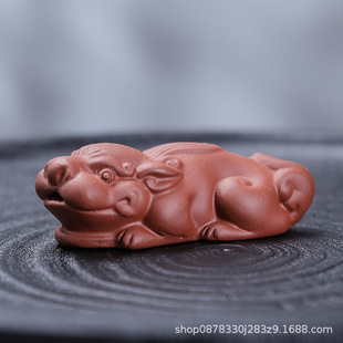 Tea pet decoration handle piece purple sand cinnabar clay tea can raise bag paddle mini purple sand tea ceremony Tea play cute table