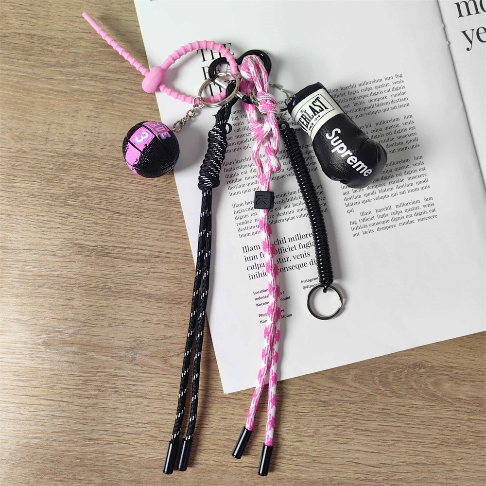 Women's Gender Alloy Rope Boxing Gloves Bag Pendant Keychain Bag Charms