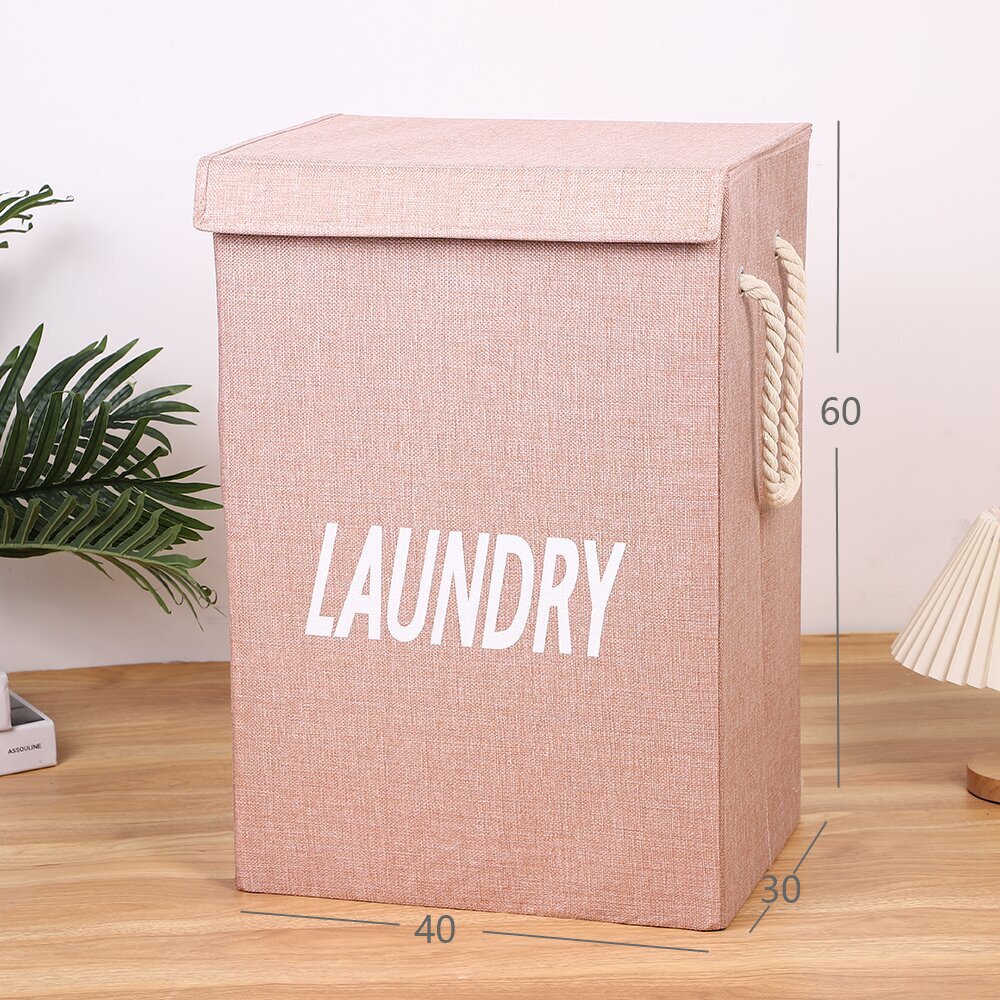 A Linen Cotton Rope Extra Large Foldableable Dirty Clothes Basket Dirty Clothes Basket Storage Box Organizer Laundry Basket Factory Direct Sale
