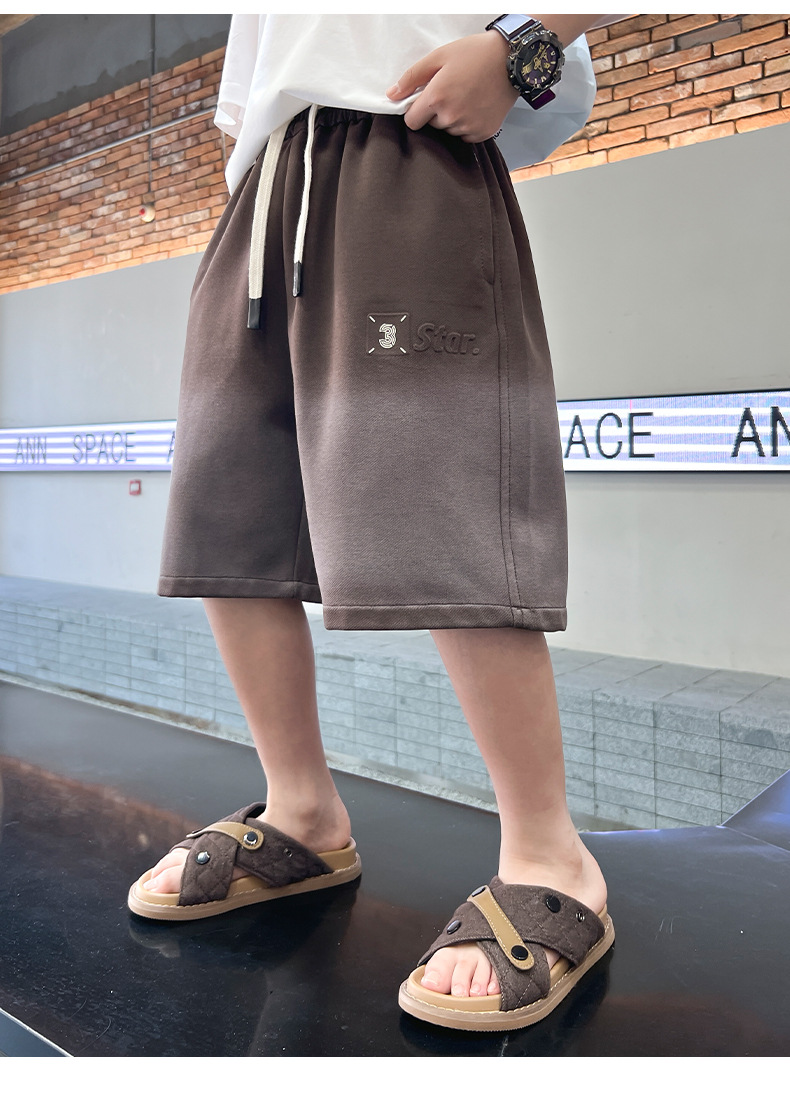 Boys Casual Shorts Gradient Pattern Summer Lightweight Pants_voghion.com