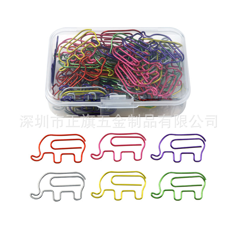 Color transfronterizo metal animal en forma de clip de papel forma creativa clip de papel Oficina marcador titular caja traje