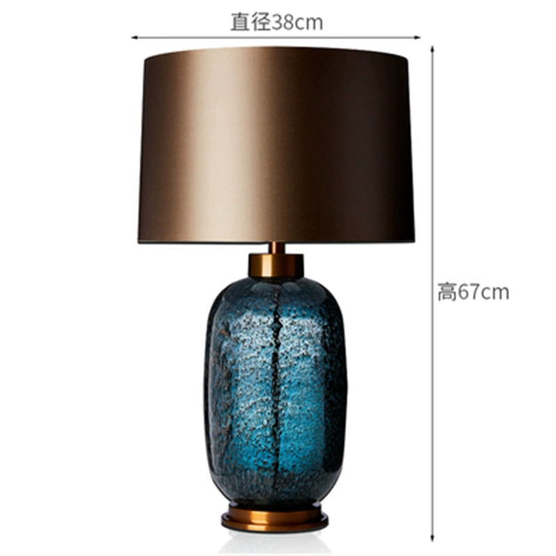 Modern and minimalistic creative blue table lamp for living room, room lantern for bed for hotel