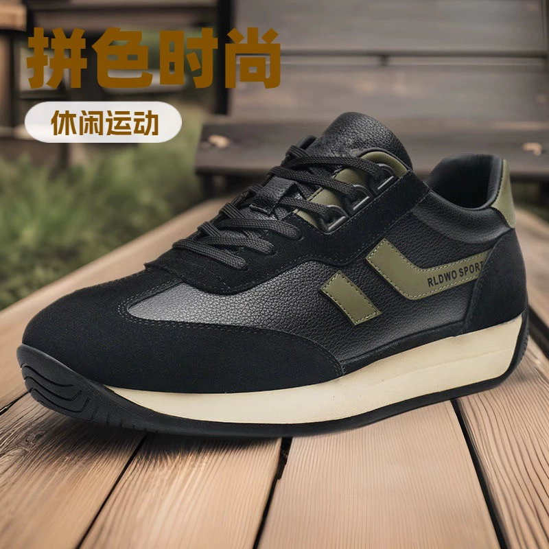 Весенние новые мужские туфли 2025 новые кожаные туфли с толстой подошвы