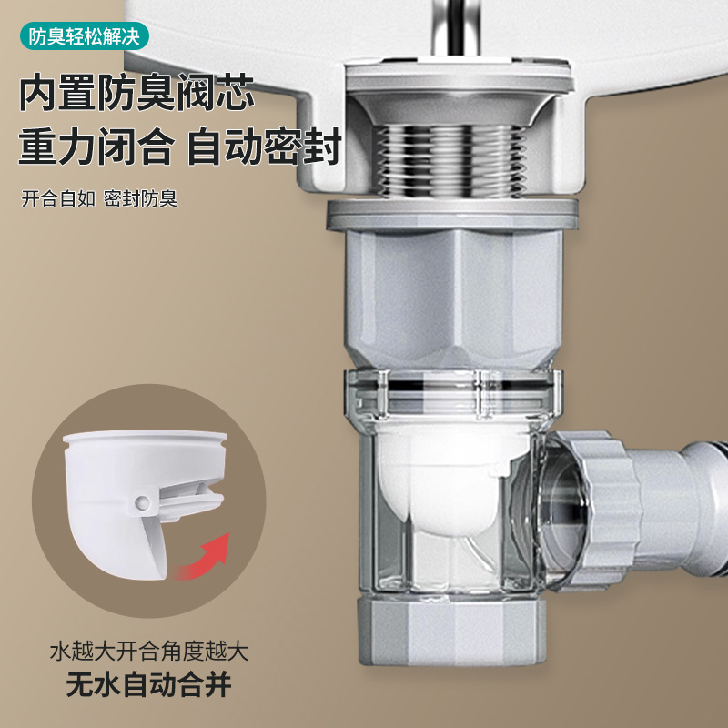 洗面器洗面器下水管詰まり防止排水管防臭漏れ防止プラグ洗面器排水アクセサリー省スペース|undefined