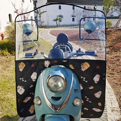 Motorcycle front windshield — Transparent Rainproof and Windproof - upgraded-wind-resistance-p7-convex-black-can-block-legsheightenharden