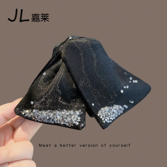 赫本风高级感水钻流苏三角抓夹百搭显头型后脑勺盘发鲨鱼夹马尾夹