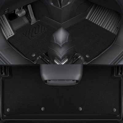 Tpe Car Floor Mats Byd Song Plus Dmi Semi-Enclosed Plus Ev Carpet 21-25 Models High-End Starry Sky Carpet (Universal Foot Pad) - tpe-black-snow-upper-pad-thick-05cm-byd-song-plus2021-2025-dmi