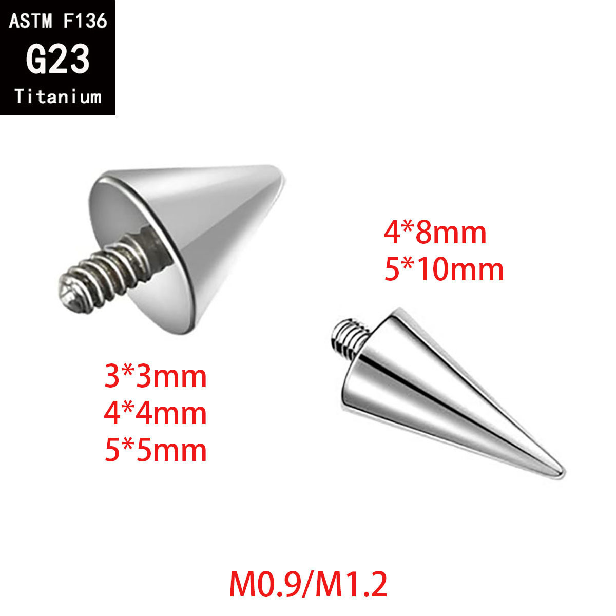 Pointed labret stud close-up product detail
