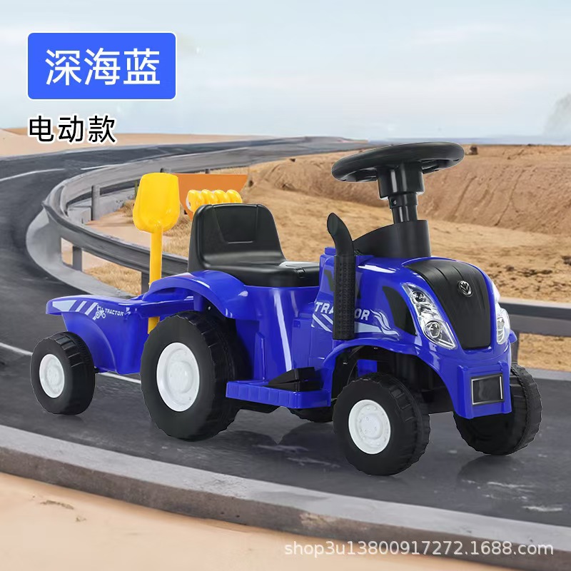 Tractor para niños, patineta para niños, niños, niñas y niños con un coche de juguete de cuatro ruedas, patineta eléctrica