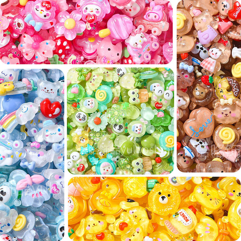 Mixed Transparent DIY Resin Accessories Cartoon Animal Cream Glue Phone Case Children's Hair Accessories Realistic Food Toys Mixed Transparent DIY Resin Accessories Cartoon Animal Cream Glue Phone Case Children's Hair Accessories Realistic Food Toys