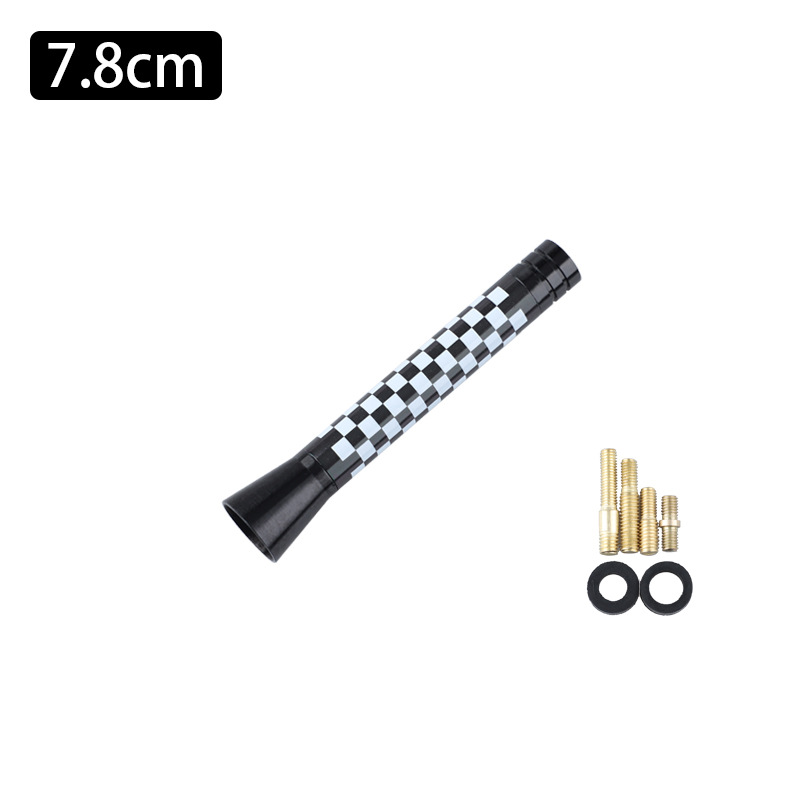 BMW MINI Cooper Car Antenna - National Flag Decoration (vehicle antenna) - mini-antenna-black-and-white-grid-77cm