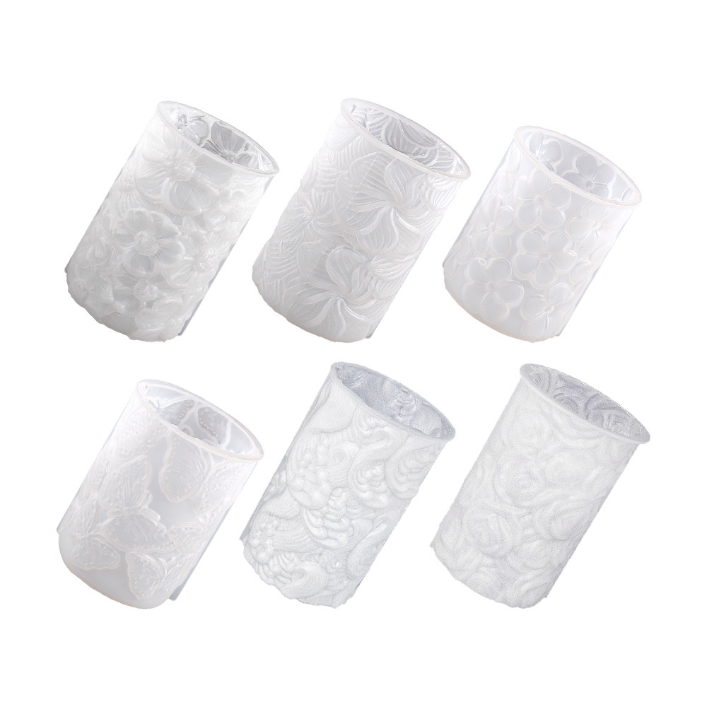 Diy aromaterapia vela molde Rosa molino de viento flor cilíndrica vela molde de silicona en stock al por mayor