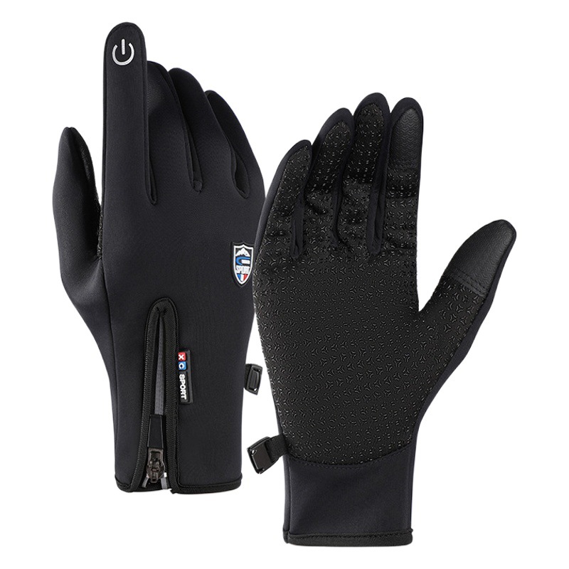 Guantes de invierno para hombres a prueba de viento antideslizantes impermeables al aire libre conducción a caballo forrado de lana engrosada pantalla táctil guantes calientes