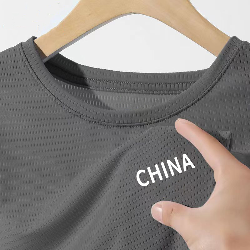 [Mesh short sleeves] CHINA dark gray
