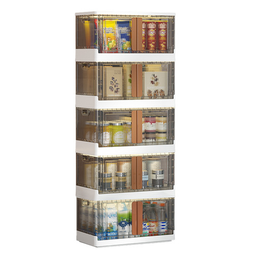 Installation-free foldable simple storage cabinet Outdoor camping car storage box Plastic transparent clothing storage box
