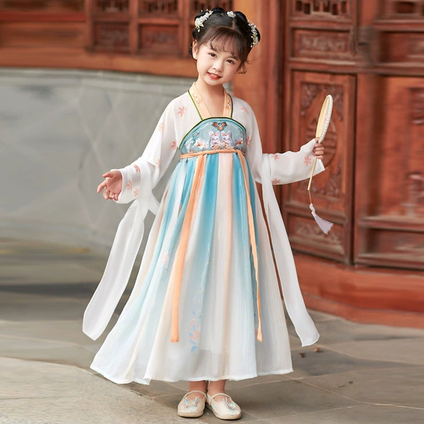 Jade Rabbit Chengxiang long-sleeved dress with ribbon