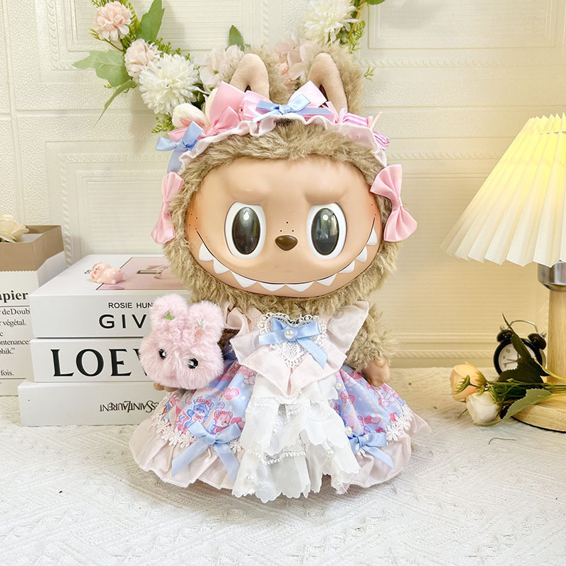 38cm拉布布衣服labubu娃衣大型公仔梦幻公主裙汉服婚纱西服挂饰|undefined