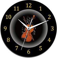 跨境艺术吉他时钟静音木板装饰挂钟音乐挂表亚马逊跨境爆款钟表