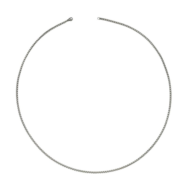 クロスボーダー diy ネックレスステンレス鋼チェーンスクエアパールネックレスメンズファッションネックレス工場直接販売|undefined