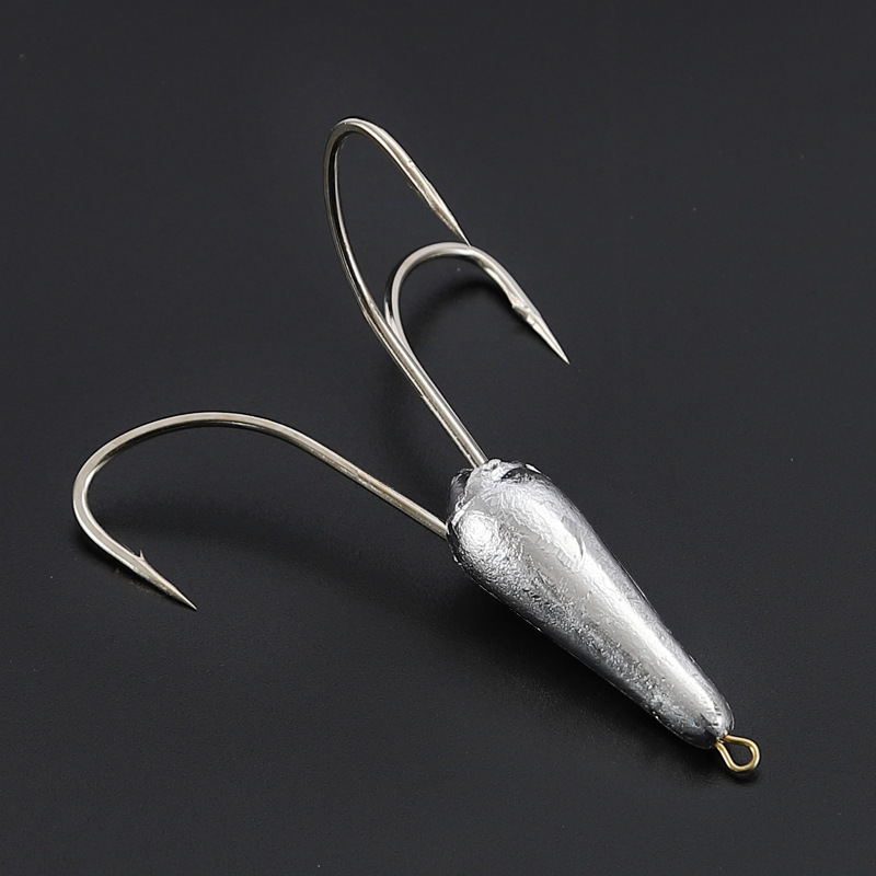 三錨鈎加鉛墜錨魚鈎四錨鈎帶墜三本鈎錨魚專用鈎