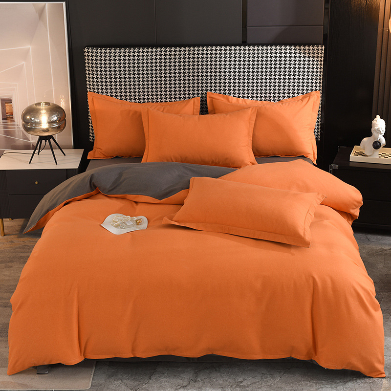 純綿厚手で毛を磨いた純色の豪華なシーツは4点セットの秋冬布団カバーの寝具は3点セットです。