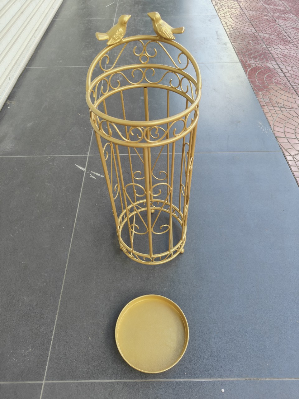 Daily Necessities, Hotel Supplies, Wrought Iron Umbrella Stand, Household Umbrella Stand, Bird-Shaped Golden Base Bucket