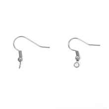 304不锈钢耳钩 耳勾 不褪色带珠带弹簧耳饰DIY配件