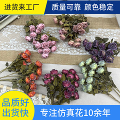 模造花乾燥泡薔薇国境を越えてよく売れている焦げたバラの花の食卓の装飾はバラの花を焼く