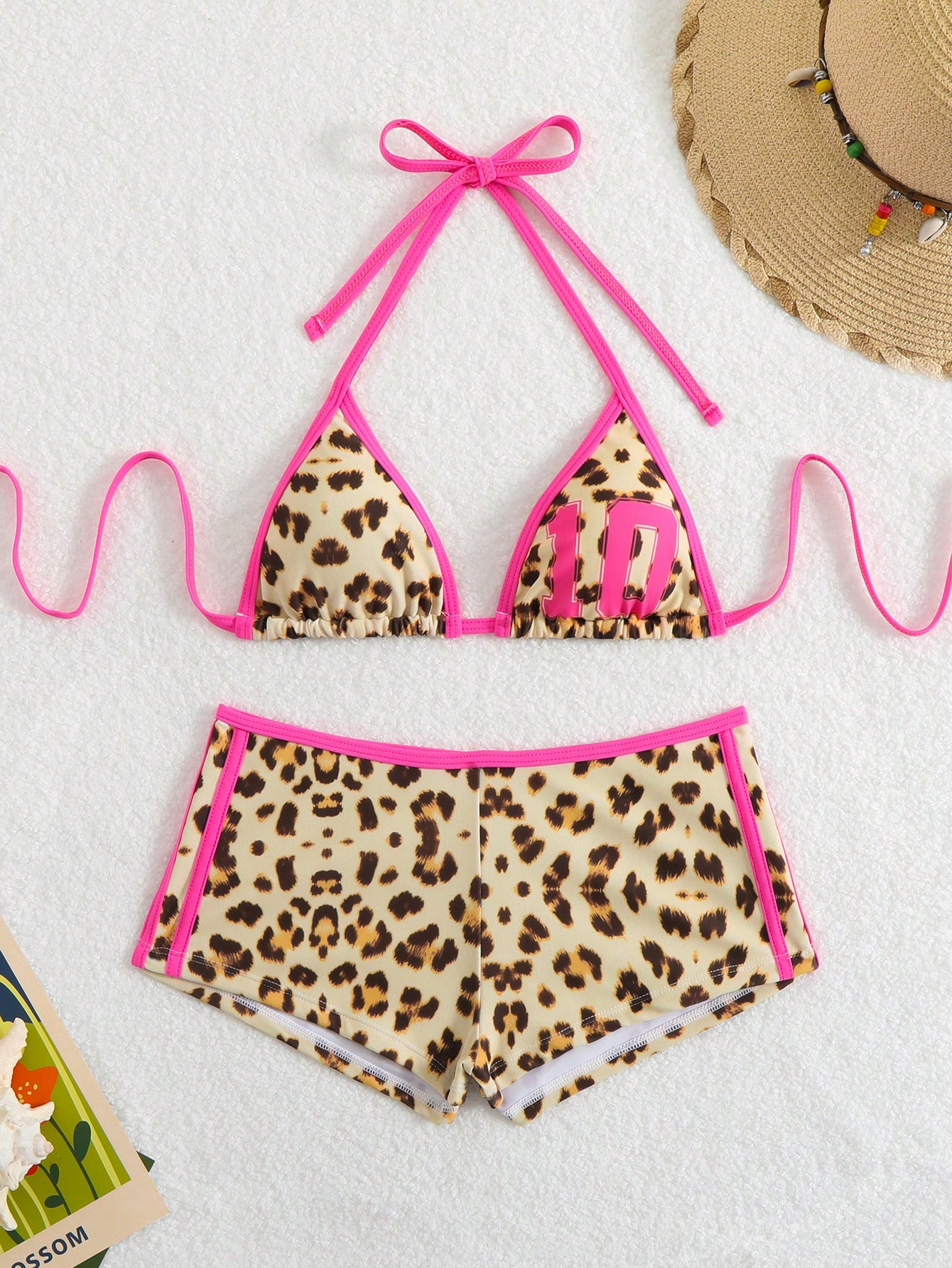 Bikini-set Mit Leopardenmuster Und Kontrastfarben Für Damen_voghion.com