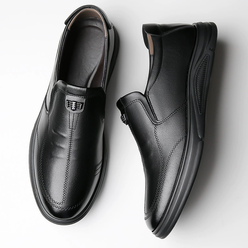 Кожаные туфли мужские из натуральной кожи 2023 Осень Новая мягкая кожа с мягкой подошвой черная деловая повседневная обувь британская универсальная мужская обувь модная