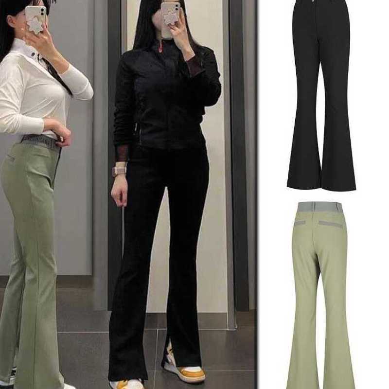 24 Original Korean Version Women's Golf Pants, Height-Enhancing and Slimming Flared Pants, Golf Low-Waist Tight Versatile Sports Pants