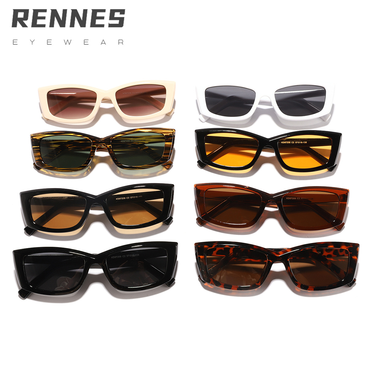 Nuevas gafas de sol al por mayor de plástico al por mayor personalizadas con ojos de gato para exteriores