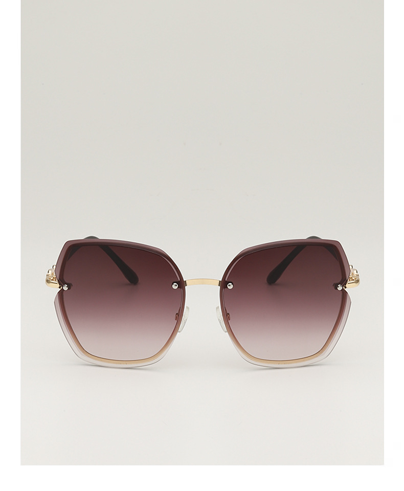 Gradient Color Pattern Women's Gender Elegant Gradient Color PC UV400 Protection Polygon Frameless Women's Sunglasses