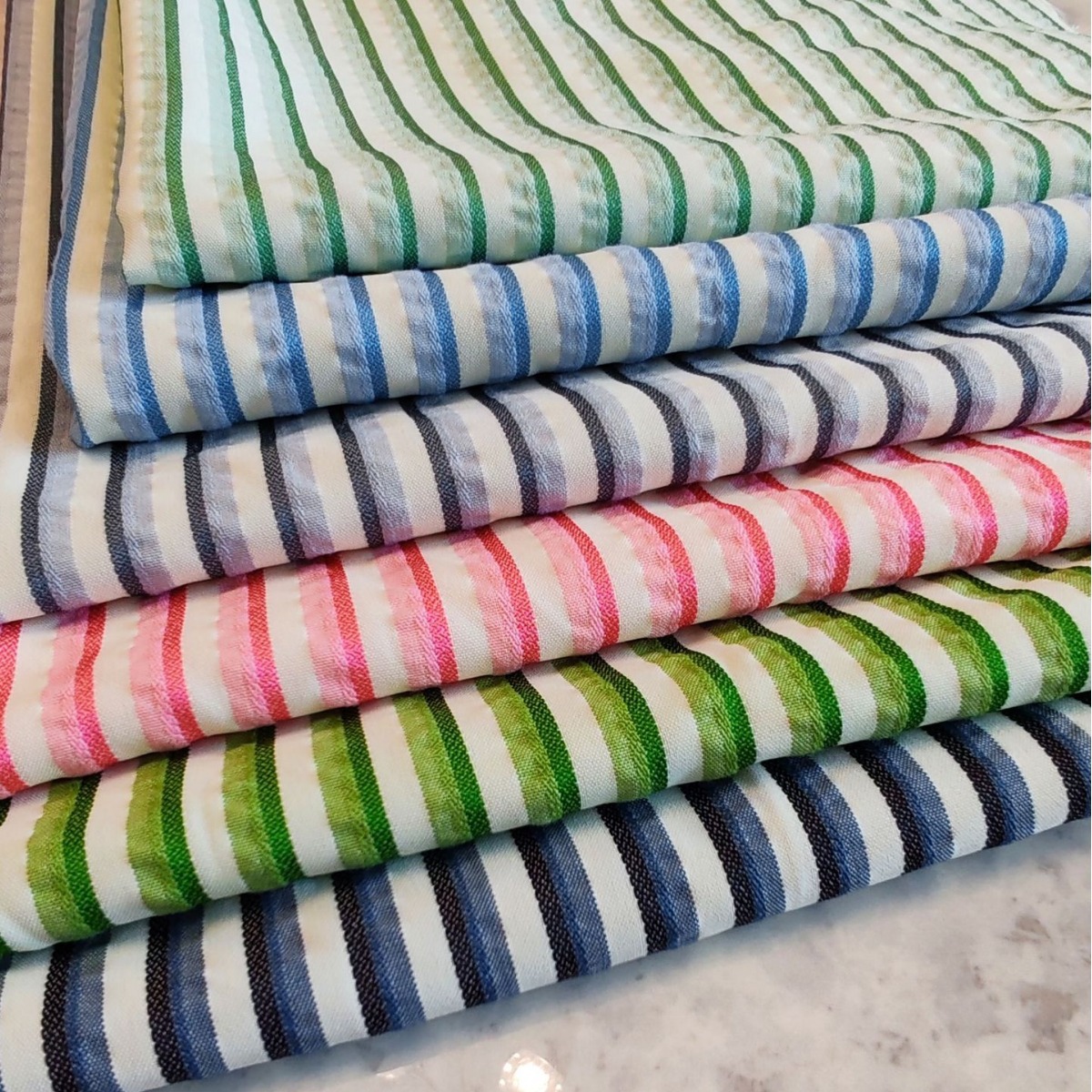 渐变双色竖条纹子女装女童装衬衫上衣连衣裙子包包披肩布料面料